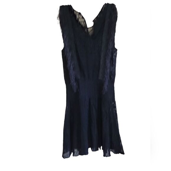 BEBE Black Lace Fringe Dress Sz  Small - Picture 3 of 7